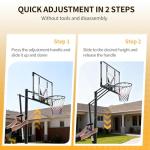 44-Inch Adjustable Portable Basketball Hoop for All