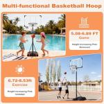 Adjustable Outdoor Kids Basketball Hoop with Backboard
