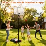 Adjustable Outdoor Kids Basketball Hoop with Backboard