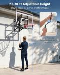 Adjustable 52-Inch Wall Mount Basketball Hoop