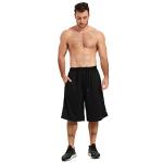 HQUEC Men's Black Long Mesh Basketball Shorts
