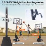 Portable 10FT Adjustable Basketball Hoop with 48in Backboard