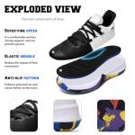 ASHION Men's High-Top Basketball Sneakers - Black & White