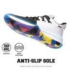 ASHION Men's High-Top Basketball Sneakers - Black & White