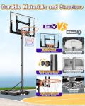 TONBUX Adjustable Kids Basketball Hoop for Outdoors