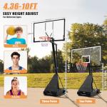 PIZZELLO 52 Inch Adjustable Portable Basketball Hoop
