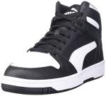 PUMA Men's Black-White Rebound Layup Mid Sneakers