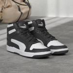 PUMA Men's Black-White Rebound Layup Mid Sneakers