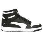 PUMA Men's Black-White Rebound Layup Mid Sneakers