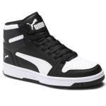 PUMA Men's Black-White Rebound Layup Mid Sneakers