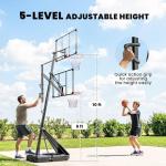 Soozier Portable Adjustable Basketball Hoop 8-10ft