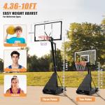 PIZZELLO Adjustable Outdoor Basketball Hoop 44 Inch