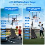 Adjustable Outdoor Basketball Hoop with 44" Backboard