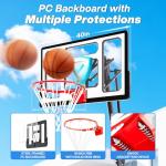 Adjustable 40-Inch Basketball Hoop with Wheels