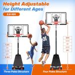Adjustable 40-Inch Basketball Hoop with Wheels