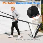 Adjustable 40-Inch Basketball Hoop with Wheels
