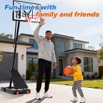 Adjustable 40-Inch Basketball Hoop with Wheels