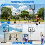 Adjustable 44" Portable Basketball Hoop for Kids