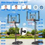 Adjustable 44" Portable Basketball Hoop for Kids