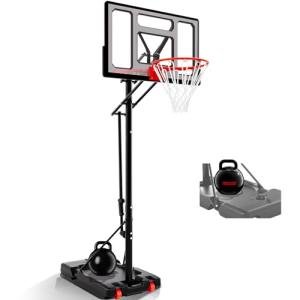 Portable 40-Inch Adjustable Basketball Hoop with Wheels
