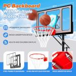 Portable 40-Inch Adjustable Basketball Hoop with Wheels