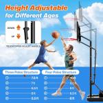 Portable 40-Inch Adjustable Basketball Hoop with Wheels