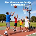 Portable 40-Inch Adjustable Basketball Hoop with Wheels