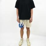 Men's Basketball Shorts with Flame Graphic Print