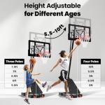 40-Inch Adjustable Basketball Hoop with Wheels