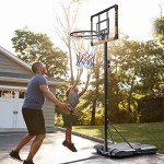 Adjustable Portable Basketball Hoop with PVC Backboard