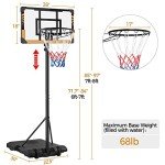 Adjustable Portable Basketball Hoop with PVC Backboard