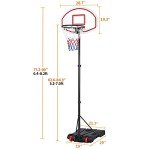 Yaheetech Adjustable Portable Basketball Hoop for Kids