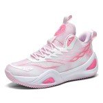 Bacury Breathable Unisex Basketball Sneakers - Pink 6.5