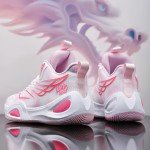 Bacury Breathable Unisex Basketball Sneakers - Pink 6.5