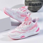 Bacury Breathable Unisex Basketball Sneakers - Pink 6.5