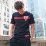 Men's Black V-Neck Basketball Jersey - Medium