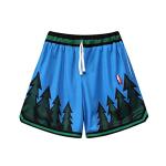 BOOMLEMON Men's Graphic Print Basketball Shorts - Forest Blue