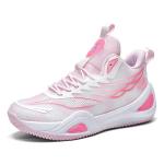 Huogra High Top Unisex Basketball Shoes - White Pink