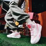 Huogra High Top Unisex Basketball Shoes - White Pink