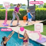 Adjustable Toddler Pink Basketball Hoop Set