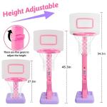 Adjustable Toddler Pink Basketball Hoop Set