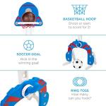 3-in-1 Adjustable Toddler Basketball Hoop Activity Center