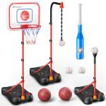 HopeRock Kids 2-in-1 Basketball and T-Ball Set