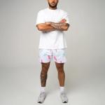 DIOTSR Men's Summer Graphic Shorts - Light Blue