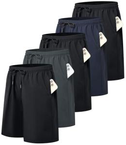 Men's Quick-Dry Basketball Workout Shorts 5 Pack