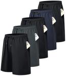 Men's Quick-Dry Basketball Workout Shorts 5 Pack