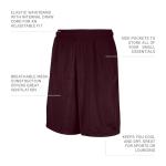 Russell Athletic Mesh Pocket Shorts for Men, Maroon