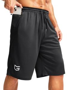 Men's Quick-Dry Basketball Shorts with Zipper Pocket