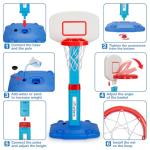 Adjustable Basketball Hoop Set for Toddlers 1-3