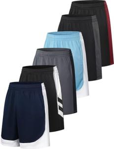 Men's 6 Pack Quick Dry Basketball Gym Shorts